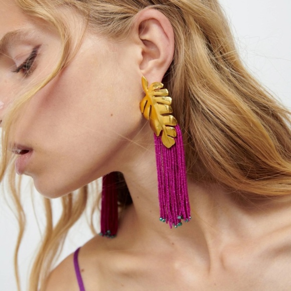 Bohemian Handmade Bead Tassel Earrings